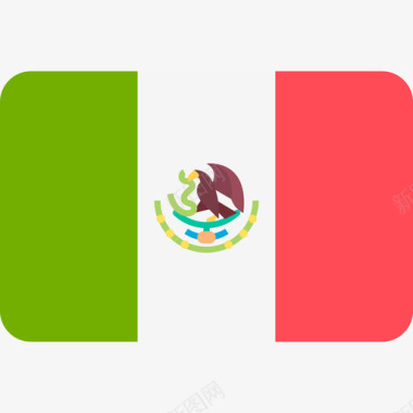 墨西哥国际国旗6圆形矩形图标图标