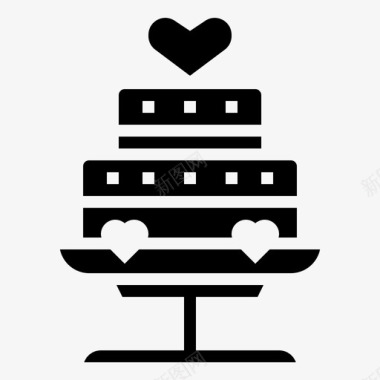 蛋糕周年纪念结婚图标图标