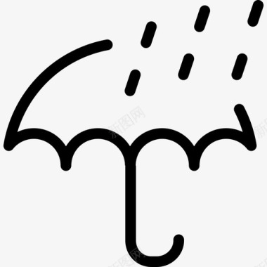 雨伞24号天气直线型图标图标
