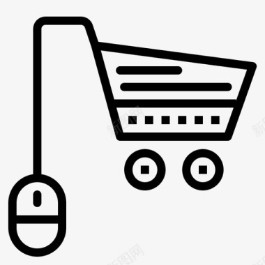 购物篮购物车鼠标图标图标