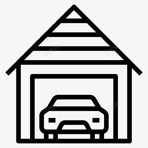 车库汽车房地产图标svg_新图网 https://ixintu.com 修理 房地产 汽车 车库