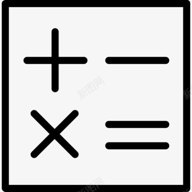 计算器基本要素线性图标图标