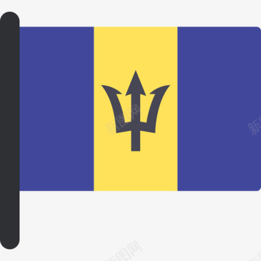 巴巴多斯国际国旗5桅杆图标图标