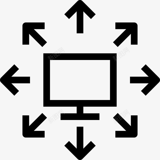 监视器网页开发6线性图标svg_新图网 https://ixintu.com 监视器 线性 网页设计开发6