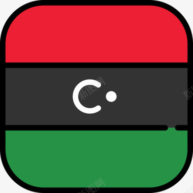 利比亚国旗收藏6圆形广场图标图标