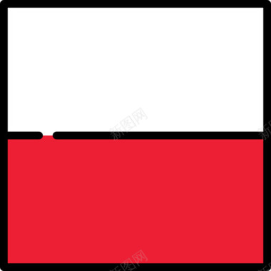 波兰共和国国旗收藏3广场图标图标
