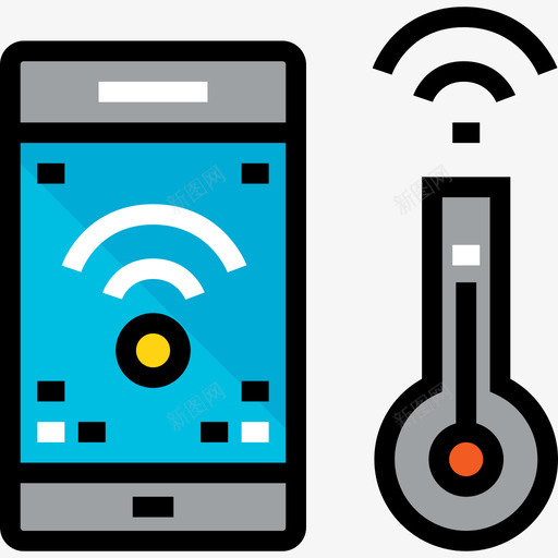 智能手机智能家居线性颜色图标svg_新图网 https://ixintu.com 智能家居 智能手机 线性颜色