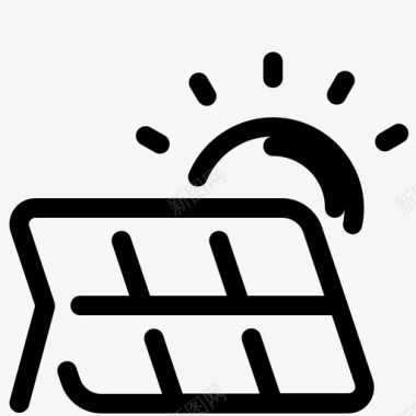 太阳能板电池清洁能源图标图标