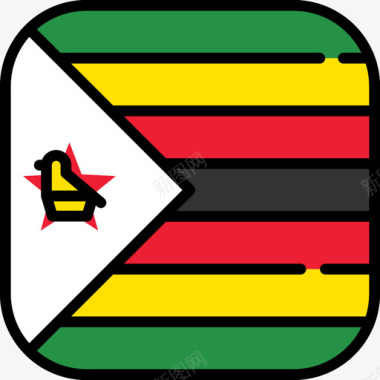 津巴布韦国旗收藏6圆形广场图标图标