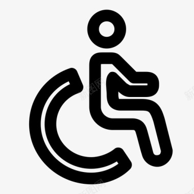 轮椅男士管理人员图标图标