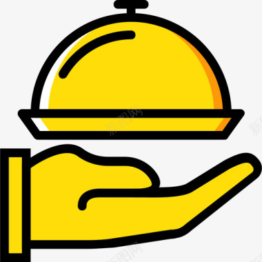 餐食酒店服务5黄色图标图标