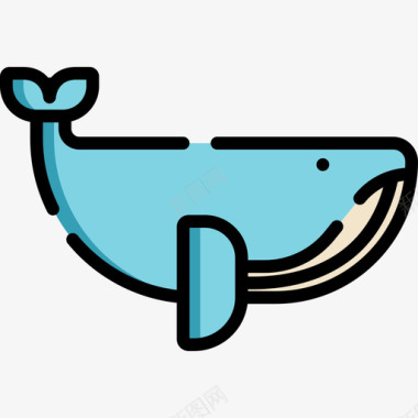 鲸鱼动物29线状颜色图标图标