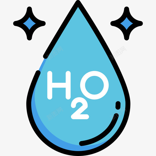 H2o化学7线性颜色图标svg_新图网 https://ixintu.com H2o 化学7 线性颜色