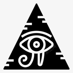 铭文荷鲁斯之眼埃及符号图标高清图片