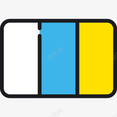 加那利群岛旗帜集合4圆角矩形图标图标