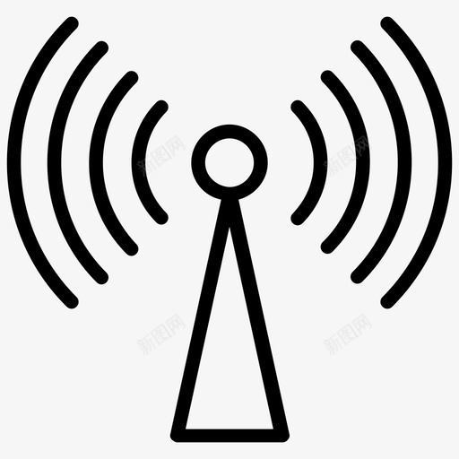 wifi信号天线互联网连接图标svg_新图网 https://ixintu.com wifi信号 互联网信号 互联网连接 天线 社交媒体线路图标 网络
