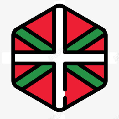巴斯克乡村旗帜系列5六边形图标图标