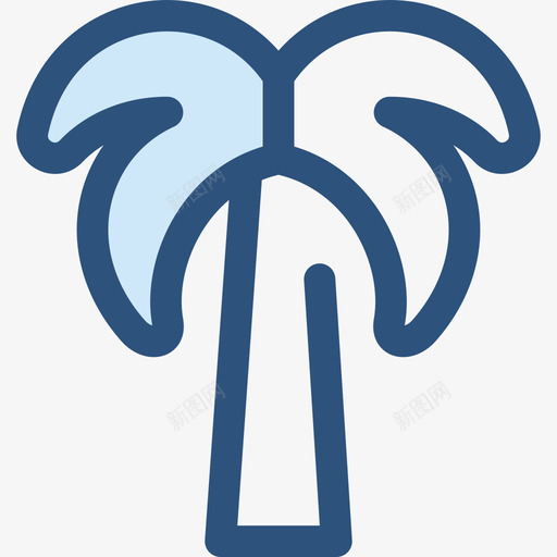 棕榈树生态与自然5蓝色图标svg_新图网 https://ixintu.com 棕榈树 生态与自然5 蓝色