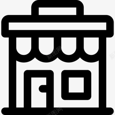 商店购物和商业10线性图标图标