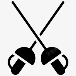 日本剑术剑道交叉剑剑术图标高清图片