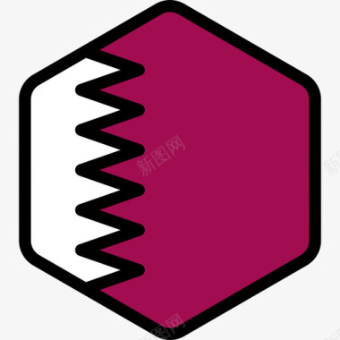 卡塔尔旗帜系列5六边形图标图标