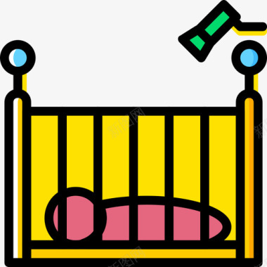 婴儿床婴儿14黄色图标图标