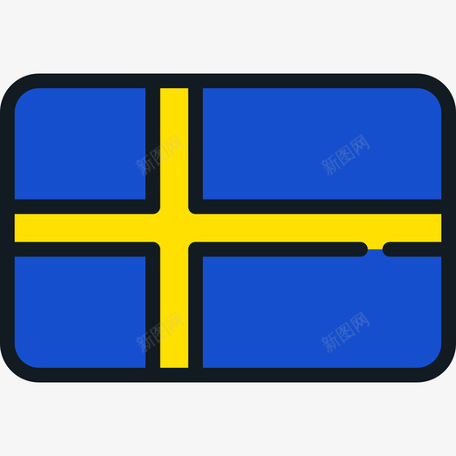 瑞典旗帜系列4圆角矩形图标svg_新图网 https://ixintu.com 圆角矩形 旗帜系列4 瑞典