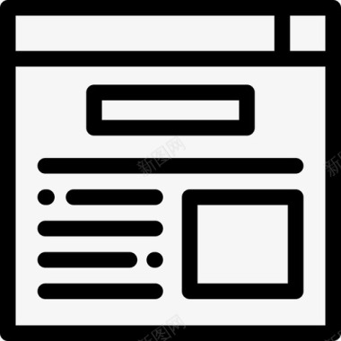 浏览器通信和媒体8线性图标图标