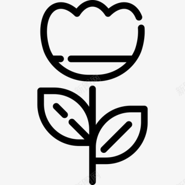 郁金香复活节15线形图标图标