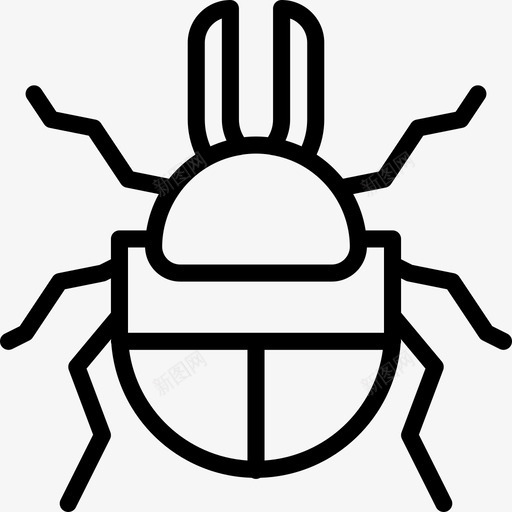 甲虫昆虫2线状图标svg_新图网 https://ixintu.com 昆虫2 甲虫 线状