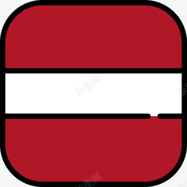 拉脱维亚国旗收藏6圆形方形图标图标
