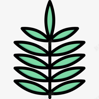 植物自然8线状颜色图标图标