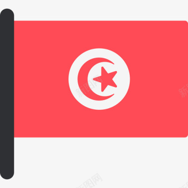 突尼斯国际国旗5桅杆图标图标