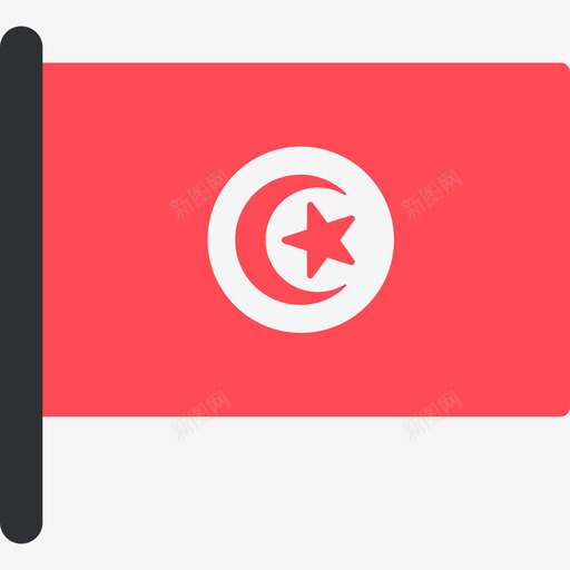 突尼斯国际国旗5桅杆图标svg_新图网 https://ixintu.com 国际国旗5 桅杆 突尼斯