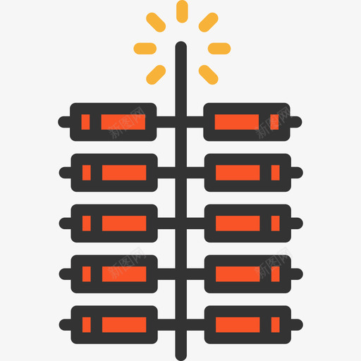 烟花排灯节元素2线性颜色图标svg_新图网 https://ixintu.com 排灯节元素2 烟花 线性颜色