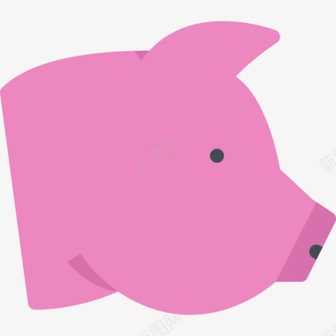 猪宠物5扁平图标图标