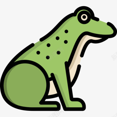 青蛙动物29线形颜色图标图标