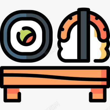寿司10号餐厅原色图标图标