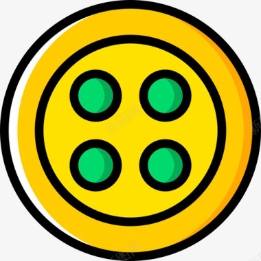 按钮缝纫4黄色图标图标