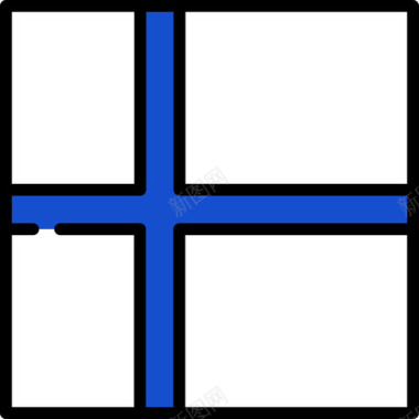 芬兰国旗收藏3方形图标图标