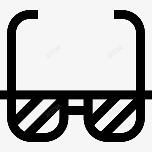 眼镜时髦款式6直线型图标svg_新图网 https://ixintu.com 时髦款式6 直线型 眼镜