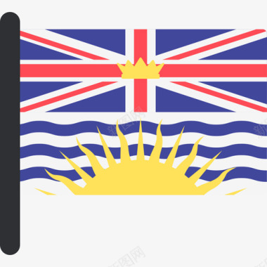 不列颠哥伦比亚省国际国旗5桅杆图标图标