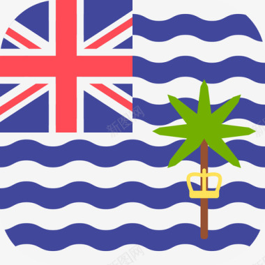英属印度洋领土国际旗帜3圆形方形图标图标