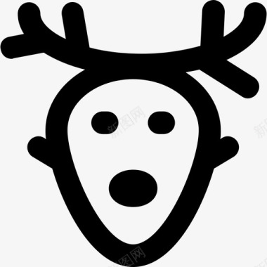 鹿圣诞42大胆圆润图标图标