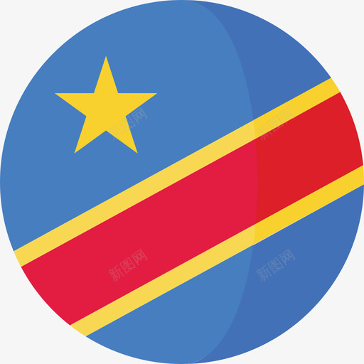 刚果民主共和国国旗3圆圈扁平图标svg_新图网 https://ixintu.com 刚果民主共和国 国旗3 圆圈扁平