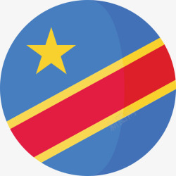 刚果民主共和国刚果民主共和国国旗3圆圈扁平图标高清图片
