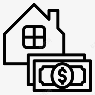 买房子交易钱图标图标