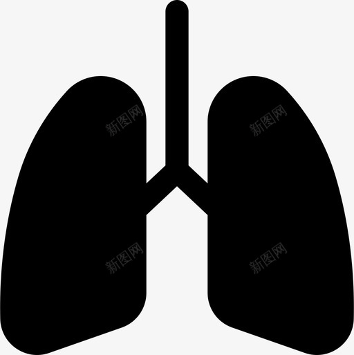 肺呼吸健康图标svg_新图网 https://ixintu.com 健康 内部 医疗字形 呼吸 器官 肺