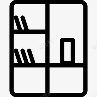 书架家用电器和家具直线型图标图标
