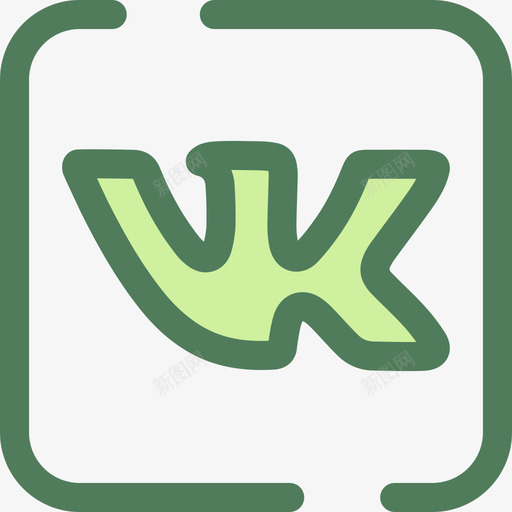 VK社交网络5verde图标svg_新图网 https://ixintu.com VK verde 社交网络5